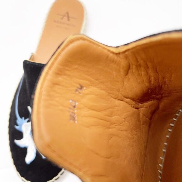 AQUATALIA Blair Espadrille Embroidered Black Flat - Picture 10 of 10